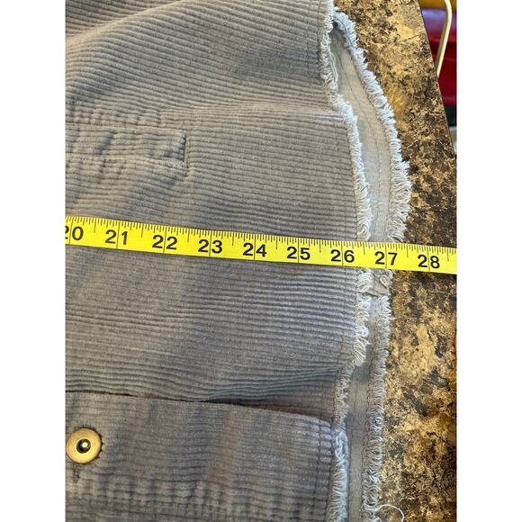 Zara Blue Corduroy Shacket Raw Hem Small - Picture 7 of 8